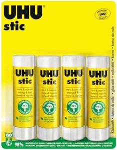 UHU Stic - Bâton de colle sans solvants, blanche, lot 4 stics de 40g