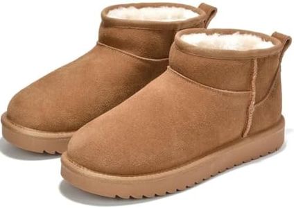 Project Cloud Genuine Suede Ankle Boots for Women - Water Resistant with Memory Foam Insole Winter Boots for Women - Trending Shoes & Comfortable Women's Ankle Boots (Hippy, Chestnut, 12)