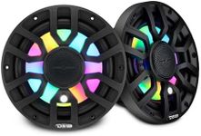 DS18 NXL-IQ7.7/BK 7.7” Marine Coaxial Speakers with Digital LED Lights and Deck Light, Bullet Tweeter, 175W RMS, IP65 Waterproof, High Sensitivity 96dB, Marine Audio for Boats & Powersports - Pair