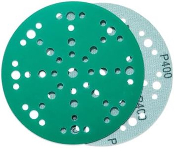 6-Inch Abrasive Sanding Discs 100 Pack 400 Grit Sandpaper, 49-Hole Hook and Loop Film Backing Sanding Discs Compatible with Sanders