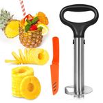 Cook Guy Hollow Handle Pineapple Corer and Slicer Set - Features Reinforced Stainless Steel Pineapple Cutter and Fruit Knife - Effortless Core Removal and Slicing Tool(CA)