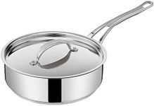 Tefal Jamie Oliver Cook's Classics Stainless Steel Saute Pan, 24 cm, Non-Stick Coating, Heat Indicator, 100 percentage Safe, Riveted Silicone Handle, Oven-Safe, Induction Pan E3063234