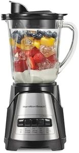 Hamilton Beach Power Elite Wave Action Blender For Smoothies, 40 Oz Glass Jar, 12 Functions Including Puree, Crush Ice, Black, 700 Watts, Black (58148A)