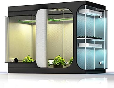 TopoGrow 2-in-1 108"X48"X80"Grow Tent Reflective 600D Canvas Mylar Grow Tents House Room with Floor Tray for Indoor Plant Lodge Propagation, Veg, Flower Hydroponic Growing System