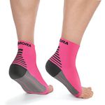 Rymora Plantar Fasciitis Support Socks -Extra Large, Arch, Heel and Ankle Compression Socks -Flexible Foot Support Socks for Men and Women -Pink