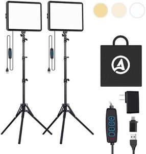 2-Pack LED Photography Lighting Kit, Arsoer 15W Bi-Color Video Light Kit, 2800-6500K LED Light CRI 97+, Studio Light with 70” Tripod Stand for Photography/YouTube/Video Recording/Content Creation