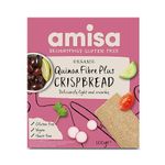 Amisa Quinoa Fibre Crispbread, 100g - Gluten-Free, High Fibre, Organic, Vegan-Friendly