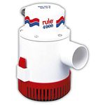 Rule 56D 4000 GPH Marine Bilge Pump, Non-Automatic, 12 Volt, White/Red