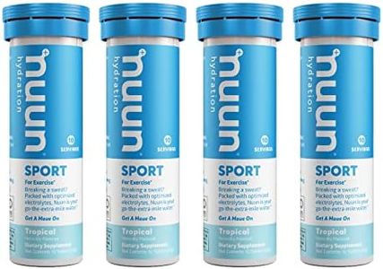 Nuun Sport: Electrolyte Drink Tablets, Tropical, 10 Count (Pack of 4)