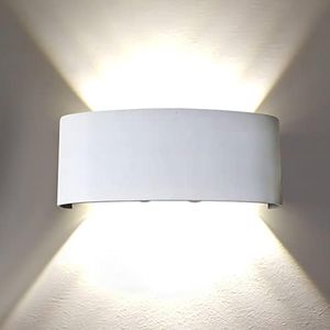 Applique da Esterno Interno Led da Parete 24W Lampade da Muro Plafoniera Moderna Luci Up Down 2400 Lumen Ip65 Impermeabile Fascio Luce Durata Illuminazione 40 mila ore (Bianco, 4000K)