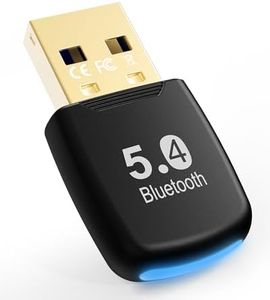 USB Bluetooth 5.4 Adaptador, RENGOGA Bluetooth para PC Dongle Bluetooth USB Adapter, Receptor Bluetooth USB para Controlador de PS4 PS5 Switch Teclado Ratón Auriculares para Windows 11/10/8.1/7