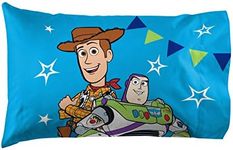 Jay Franco Disney Pixar Toy Story You've Got A Friend in Me 1 Pack Pillowcase - Double-Sided Kids Super Soft Bedding Features Woody and Buzz Lightyear (Official Disney Pixar Product)