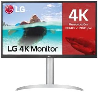 LG 27UP550N-W - Monitor para creadores LG 4K UHD (Panel IPS: 3840x2160, 300cd/m², 1000:1, HDR10, DCI-P3 >98%); entradas: HDMI x2, DP x1, USB-Cx1; Ajust. en altura e inclinación, Blanco