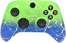 Hand Airbrushed Fade Custom Controller Compatible with Series X/S & One (Series X/S Green & Blue White Drip)