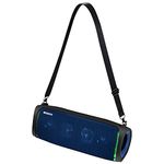 Newest Outdoor Travel Silicone Case Cover with Strap Carabiner for Sony SRS-XB43 Portable Wireless Bluetooth Speaker (Black)