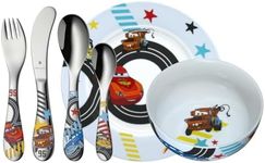 WMF Disney Cars2 Children's 6-Piece Crockery Set with Children's Cutlery Stainless Steel from 3 Years Polished Cromargan Dishwasher Safe