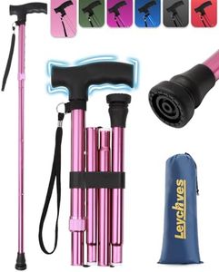 Walking Stick for Women, Adjustable Folding Walking Sticks for 5.2FT-6.1FT Ladies, 5-Section Different Size Collapsible Cane for Elderly
