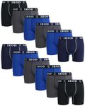 IZOD Men's Underwear - 12 Pack Sport Soft Performance Boxer Briefs (S-XL), Black/Grey/Blue, X-Large