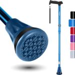 Rehand All Terrain Walking Cane, Colorful Foldable Walking Sticks for Seniors & Adults, Pivot Tip and Heavy Duty Mobility Aid, Collapsible Cane for Men & Women (Ocean Blue)