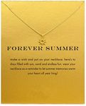 HUNO Dainty Lucky Elephant Horseshoe Clavicle Chain Key Angel Wing Hexagram Star Pendant Necklace Friendship BFF Jewelry-Sun