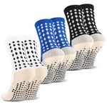 Radsocken 3 Pairs Kids Football Socks Grip Socks, Anti-Slip Football Socks Nonslip Football Socks Kids Long Breathable Soccer Socks for Daily Running Training Sporting Socks for Boys Girls Aged 5-12