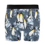 JHKKU Men's Boxer Briefs Comfort Stretch Emperor Penguin Underwear 4" Modern Fit Low Rise with Fly, X-Large