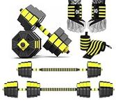 Kingdom GB 10kg Adjustable Dumbbells Barbell Weights Set with Hand Wraps for Home Gym Workout Exercises Fitness