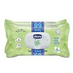 Chicco Soft Cleansing Baby Wipes, 72 pieces/pack (Pack of 2 ) Fliptop Pack | Wet Wipes Ideal for Nappy, Face and Hands | Dermatologically Tested, No Phenoxyethanol, No Parabens, No Alcohol, Soap-Free