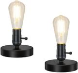 Vintage Table Lamp Base Licperron E26 E27 Industrial Vintage Desk Lamp with Plug in Cord On/Off Switch Bedside Lamp Holder for Home Lighting Decor 2 Pack