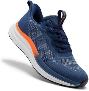 Men's Orthopedic Road Running Shoes: Casual Plantar Fasciitis Arch Support Neuropathy Foot Heel Pain Relief Recovery Sneakers, Lightweight Breathable Indoor Athletic Tennis Shoes Blue Size 12