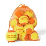 YUESHENG Tennis Balls Orange Tennis Balls - 50% Low Compression Stage Tennis Ball for Beginners Kids Training Practicing Playing Beach Tennis Balls 12-Pack with Carry Bag (ORG-12-Balls)