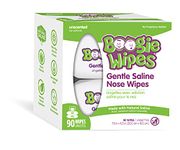 Boogie Wipes Natural Saline Nose Wipes for Kids and Babies, Unscented, 90-Count