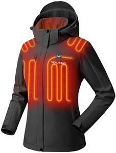 Venustas Women's Slim Fit Heated Jacket with Battery Pack, Windproof Electric Insulated Coat with Detachable Hood