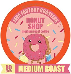 Donut Shop Blend by Java Factory, Medium Roast Coffee Pods for Keurig K Cup Brewers, 80Count