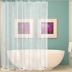 Shower Curtain Liner with Magnets, Clear Shower Curtain Liner, Wimaha Shower Curtain Liner, Waterproof 71x71 Rideau Douche, Inner Shower Curtain, Washable Plastic Shower Curtain with 12 Grommet Holes