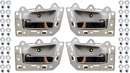 PT Auto Warehouse CH-2815ME-QP - Inner Interior Inside Door Handle, Beige/Tan Housing with Chrome Lever - Set of 4