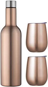 Avanti 13253 Double Wall Insulated Wine Traveller Set, Rose Gold