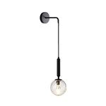 MZStech Vintage Industrial Wall Lamp Sconces,15cm Clear Glass Globe & Black Metal Drop Wall Light Fixture for Bedroom,Living Room (Clear Glass & Black Metal)