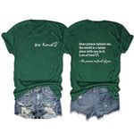 Bwnilimeizn（BWN Kindness T Shirt for Women Summer Be Kind Graphic Tees Casual Funny Sayings Letter Printed Cute Shirts Tops(Available in Plus Size)-L Green