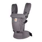 Ergobaby Adapt Carrier for Newborns from Birth, 3 Positions SoftFlex Mesh, Ergonomic Baby Front-Inward and Back Carry Position, Graphite Grey