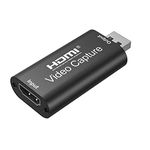 Video Capture Card, Hdmi Video Capture Card, USB Capture Card,4K HDMI to USB2.0, Record via DSLR Camcorder Cam for High Definition Acquisition, for Broadcasting, Amamzing Record, Meeting,ect. (Black)