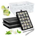 Ice Cube Tray with Lid Silicone Ice Cube Mold 3 Pack Easy Release Flexible Ice Moulds for Freezer BPA Free FDA Approved (Black)