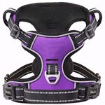 HEELE Dog Harness Dog Harness Medium No Pull Dog Vest Harness with Soft Padded Handle Dog Harness Reflective Dog Harness for Outdoor Training Walking, Purple, M