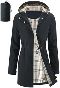 iCreek Women's Long Rain Jacket Waterproof Packable Hooded Windbreaker (Dark Grey, XL)