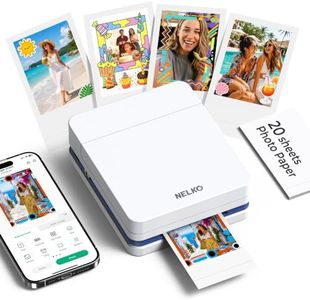Nelko Photo Printer, PP01 Color Mini Portable Printer, Instant Smartphone Inkjet Printer, Sticky-Back Rechargeable Portable Picture Printer for iOS & Android, for Christmas Family, White