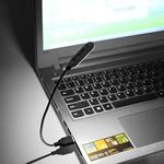 Hahhhha USB Reading Lamp, Portable Mini LED Light Lamp Notebook Computer Reading Lamp, USB LED Light Lamp, LED Night Light for Laptop, Keyboard, Power Bank with Flexible Gooseneck(Black, White Light)