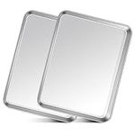 Baking Tray Set of 2, Homikit Stainless Steel Sheet Pans for Cookie Flapjack Pizza, 31.4x24.6x2.5cm Great for Baking Roasting Serving, Healthy & Sturdy, Easy Clean & Dishwasher Safe