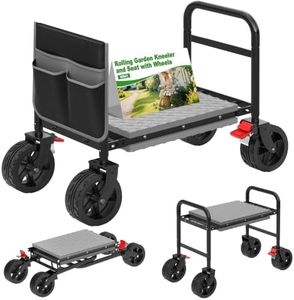 Garden Seat with 360° Brake Wheel: 3-in-1 Rolling Garden Kneeler and Seat