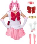 ZNZXYCOS Anime Cosplay Pink Wig Women's Pink Dress Suit Halloween Costumes (XX-Small)