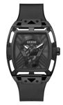 GUESS Leather Analog Black Dial Men Watch-Gw0500G2, Black Band